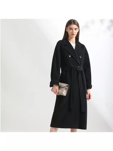 Petite Veste Noire Charlotte Russe – Manteau D'hiver élégant Ceinturé – Taille S