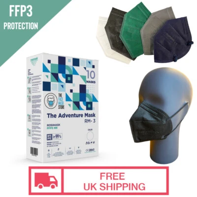 The Adventure Mask FFP3 Face Mask Ear Loops CE Certified - Many Colours