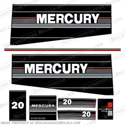 Fits Mercury 20HP Outboard Engine Decals - 1989 - 1990