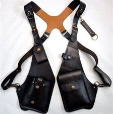 Steampunk Vintage PU Harness Bag Shoulder Double Wallet Phone Case Holster New