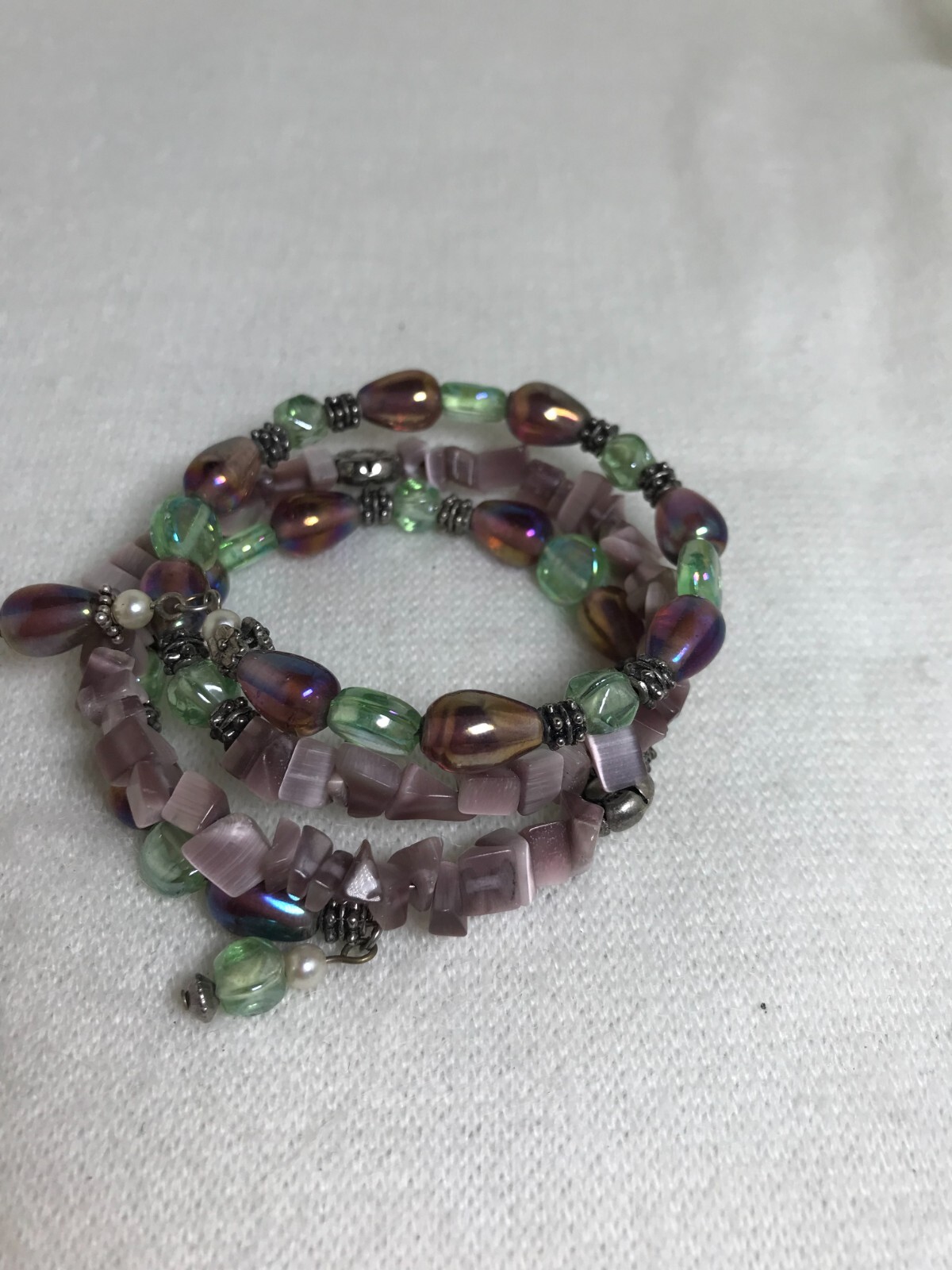 Memory Wire Multi-Colored Bracelet - Pinks / Purp… - image 2