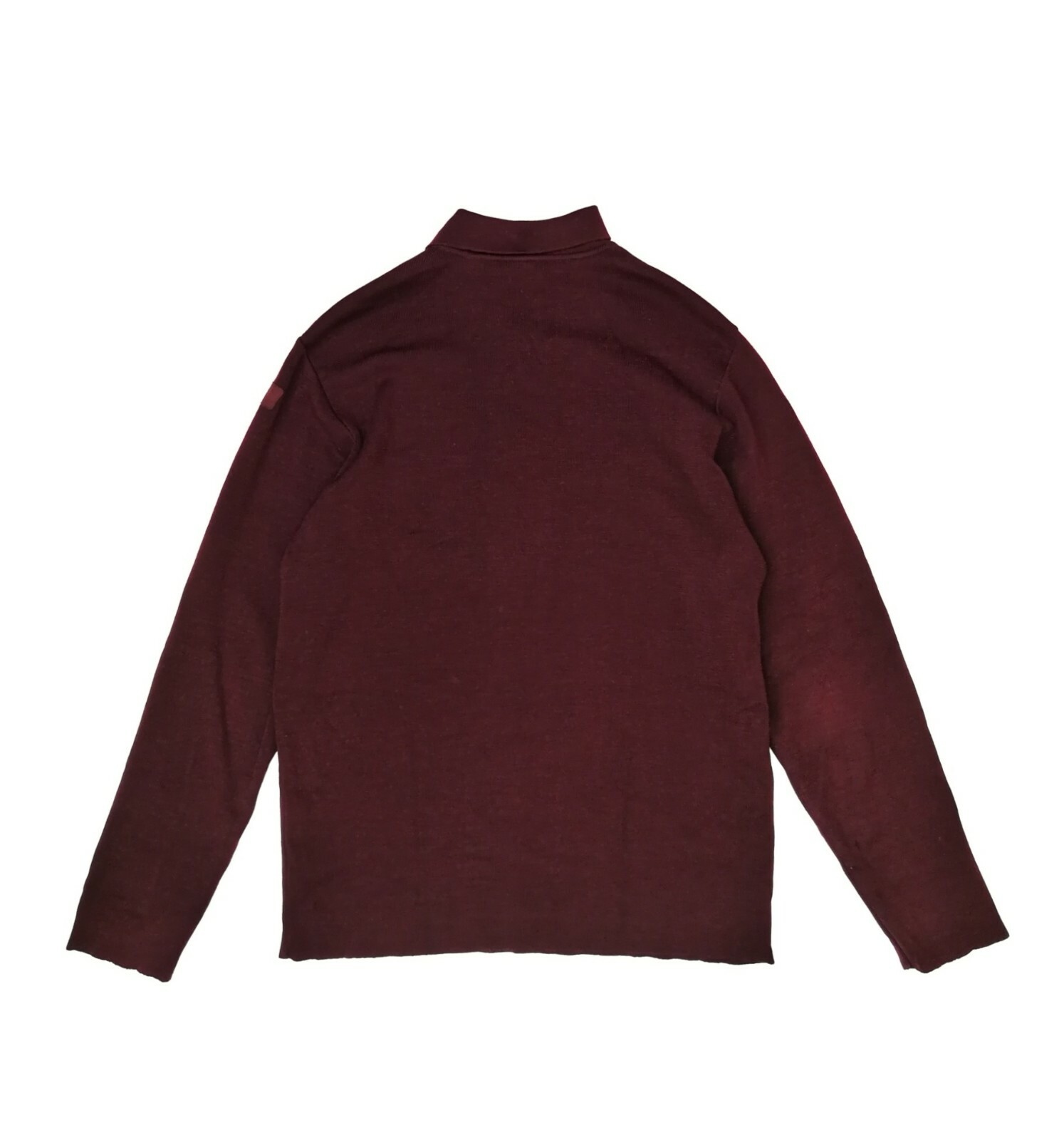 Zip Sweater Jumper Burgundy Wool size 