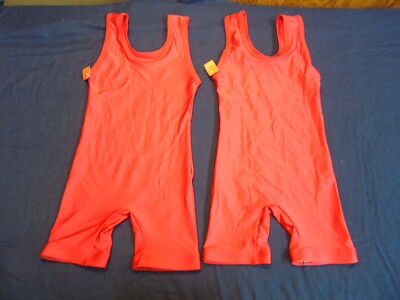 Lot of 2 Matman Wrestling Co Wrestling Singlet Red Size Adult 4XS