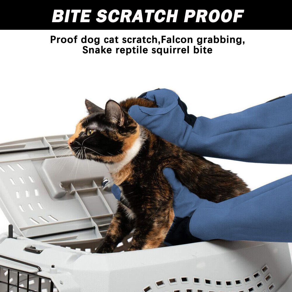 Training Anti-Bite Gloves Animal Handling Chew Protective Mitts Dog Cat Parrot