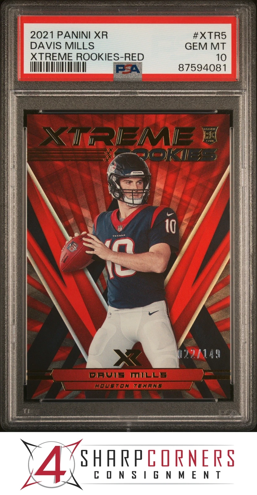 Davis Mills Panini XR Xtreme Rookies #XTR5 Red