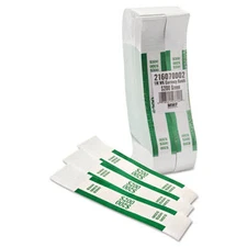 Self Sealing Currency Straps, Money Bands, $200 Green, 1000 pack