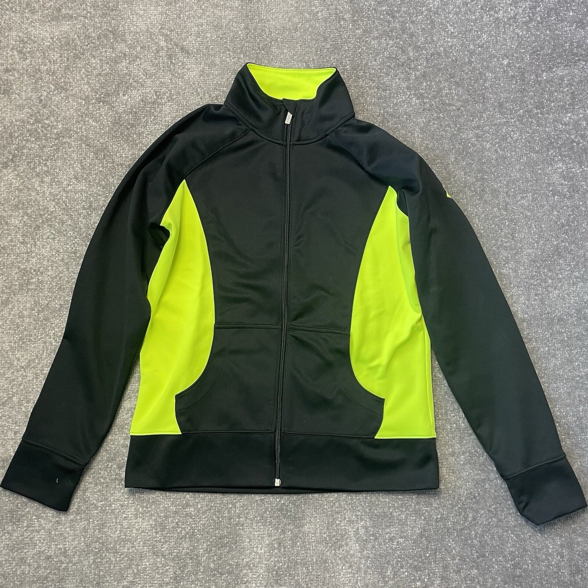 UNDER ARMOUR - ネオン Under Armour Track Jacket Mens Medium Black Neon Yellow Full