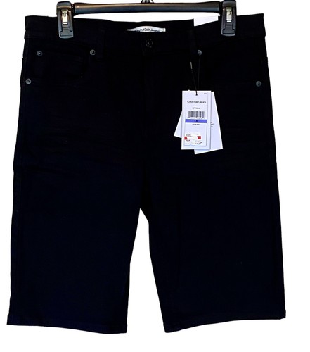 Calvin Klein Big Boys' Slim Straight Fit Stretch Denim Shorts Black Size 18 NWT - Picture 3 of 11