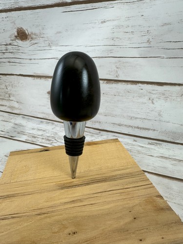 Stainless Steel and Ebony Wood Wine Stopper #1422 - Picture 2 of 2
