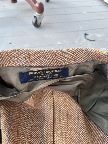 Vintage Brooks Brothers Brookstweed 42 Brown Tweed Wool Blazer Sport Coat Rare - Picture 10 of 17