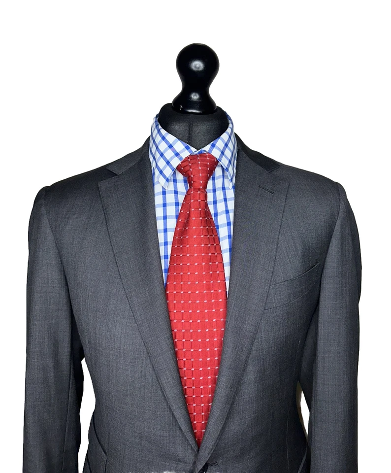 CHAQUETA DE LUJO RALPH LAUREN PÚRPURA LIENZO COMPLETO A MEDIDA A MANO AJUSTE PERSONALIZADO: 40R Foto 3 de 4