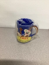 Vintage 1980s Nestle Quik Laughing Rabbit Blue Plastic Mug Cup