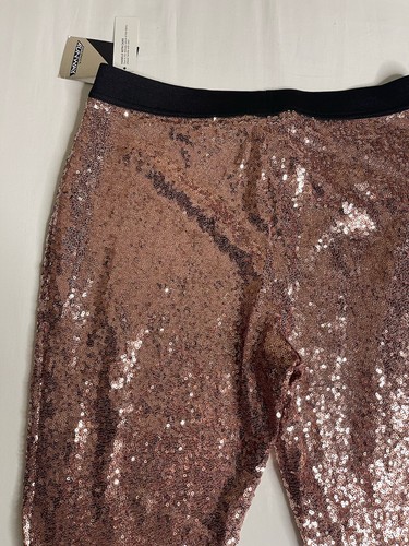 NWT $54 Project Runway Rose Gold Sequins Leggings Medium - Picture 13 of 13