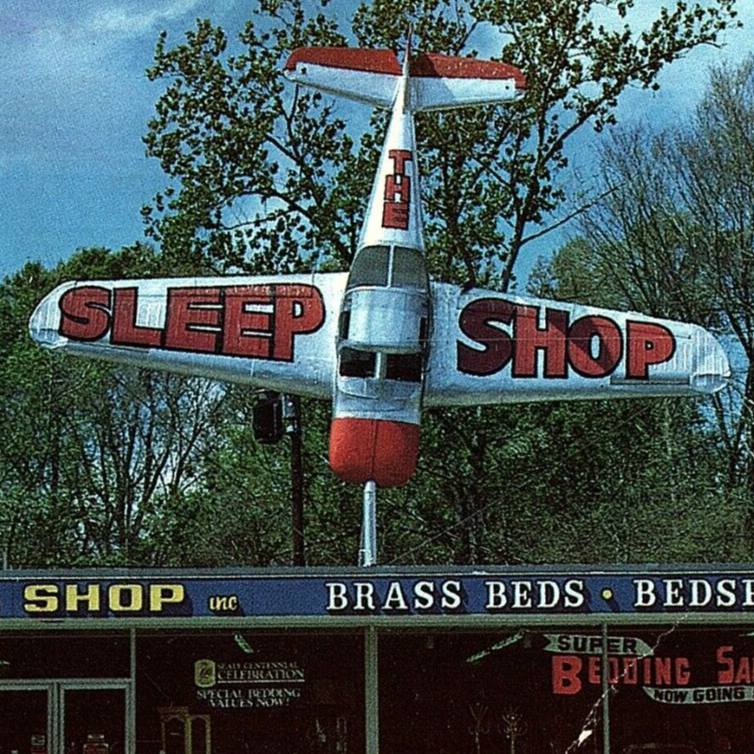 Vintage Airplane Dive Bombing Mattress Store The Sleep Shop Postcard Baton Rouge eBay