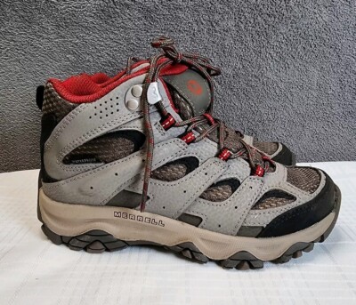 Merrell Moab 3 Mid MK265701 Kids Boulder Red Leather Ankle Boots Sz 1.5 NIB