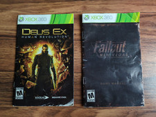 Microsoft XBOX 360 Manual Lot x2 : Fallout New Vegas Deus Ex Human Revolution