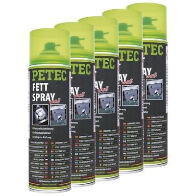 Fettspray Weiß Schmierfett Haftfett Universal Langzeit PETEC 70250 5 X 500 ml
