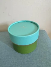 Kate Spade 4" D x 3.9" H Round Gift Box Blue Green