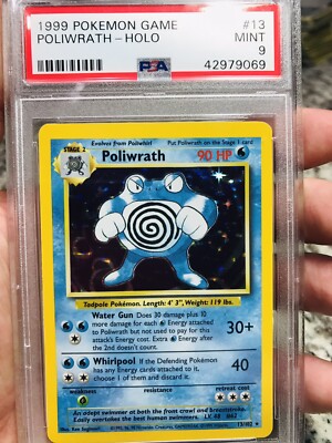 PSA 9 MINT Poliwrath 13/102 Base Set HOLO RARE Pokemon Card | eBay