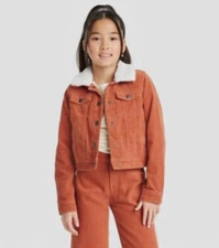 Cat Jack Girls Corduroy Sherpa Lined Jacket, Size S