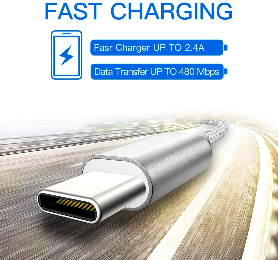 (2 Pack) for Xiaomi Mi Redmi USB Nylon Braided Cord Cable Charger android phones - Image 2 of 4