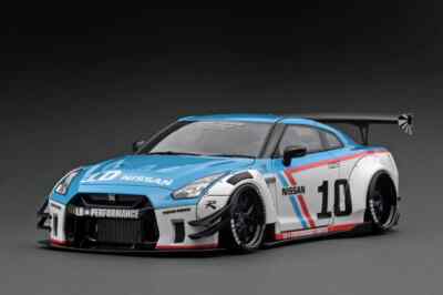 LB-WORKS Nissan GT-R (R35) type 2 - White/Blue - 1:18 - Ignition Model (IG2344)