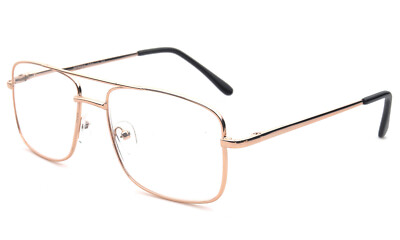 Aviator Reading Glasses Classic Square Retro Metal Frame Spring Hinge Reader