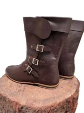 Medieval Leather Boots, Mens Boots, Costume Shoes, Larp Role Play