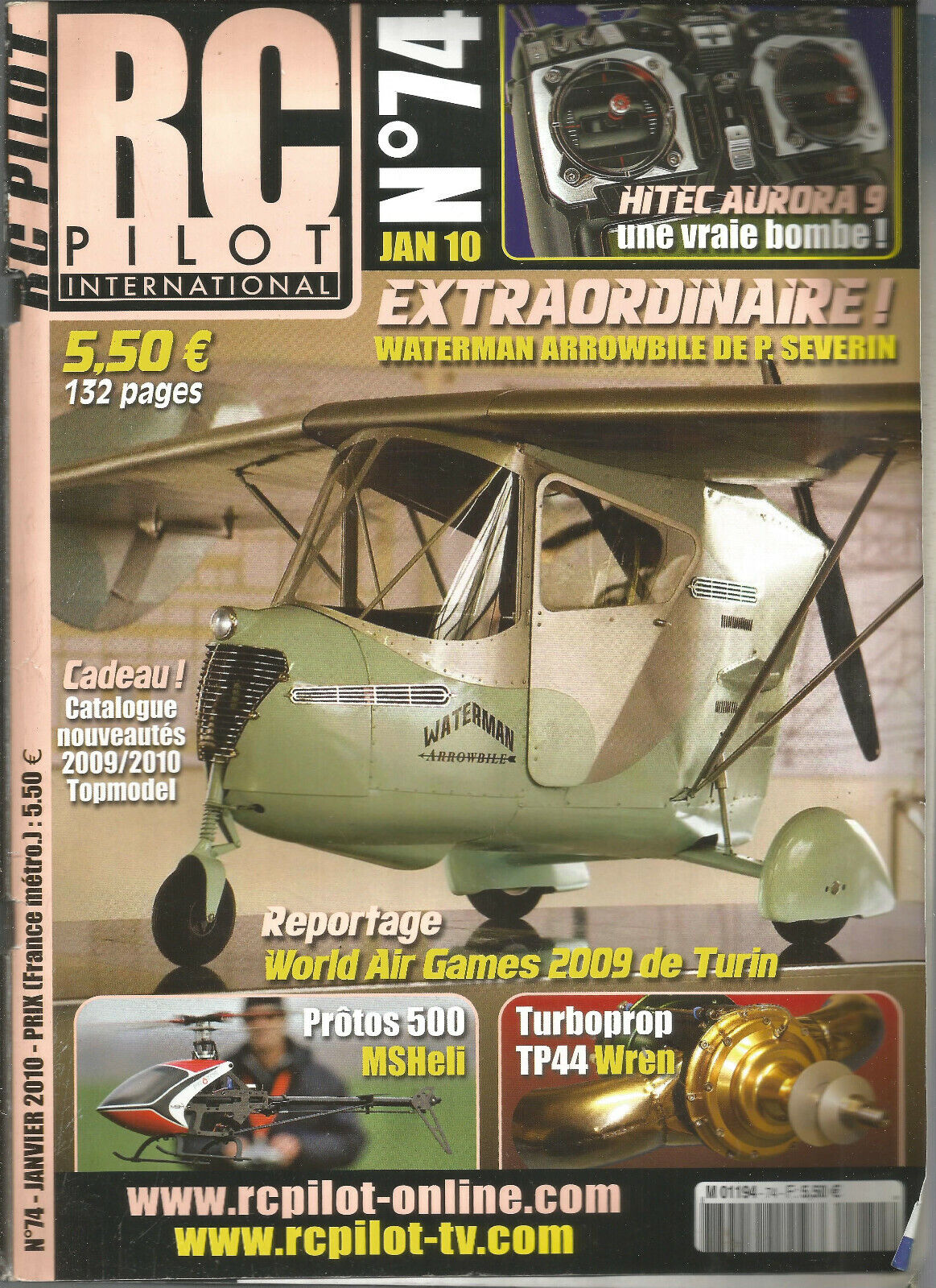 Rc pilot nº 74 plan "schoolkinner canary" 2ème part/htec aurora 9/prototypes 500