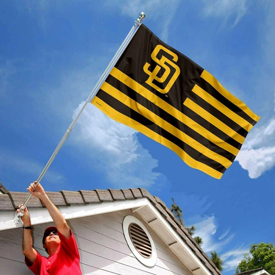 San Diego Padres Flag Large 3x5 Banner Logo Baseball MLB Stripes FREE SHIPPING - Image 3 of 4
