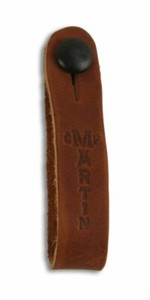acoustic strap tie guitar martin button leather brown