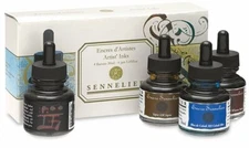 Sennelier Artist Drawing & Calligraphy Ink Set of 4 Bottles