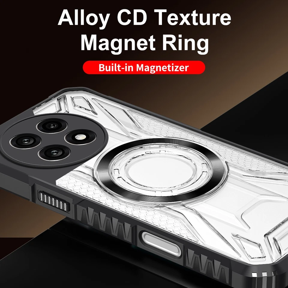 For OnePlus 13R, Luxury Wireless Charge Hybrid Armor Clear Acrylic Case Cover - Image 3 of 4