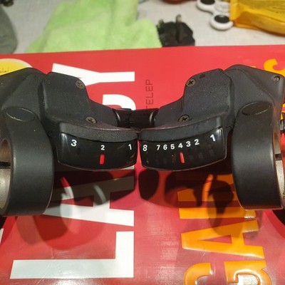 Shimano Deore XT M739 Schalthebel SL-M740 8s 24 Spd *SERVICED* +NEU Kabelsatz VvGC