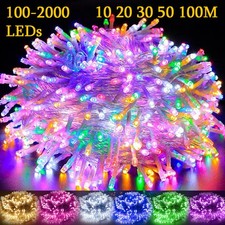 LED Fairy String Lights 10-100m Mains Plug In Christmas Tree Indoor & Outdoor UK