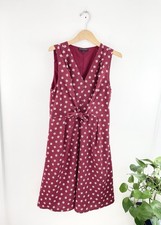 Banana Republic Red White Floral Sleeveless Fit Flare Dress Women’s 6