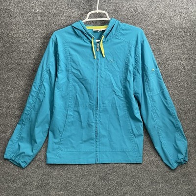 Coolibar Jura Packable Jacket Womens Sz S UPF 50+ Blue Full Zip Hoodie