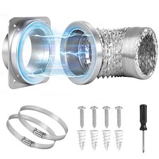 Magnetic Dryer Vent Kit, Quick Connect for 4" Dryers, Save 4  6 Inches of Spac...