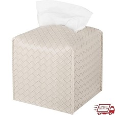 PU Leather Tissue Box Cover Easy Refill Decorative Holder Home Bathroom New