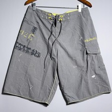Vintage Oakley Software Board Shorts Mens Size 32 Cargo Grey Surf Skate Y2K