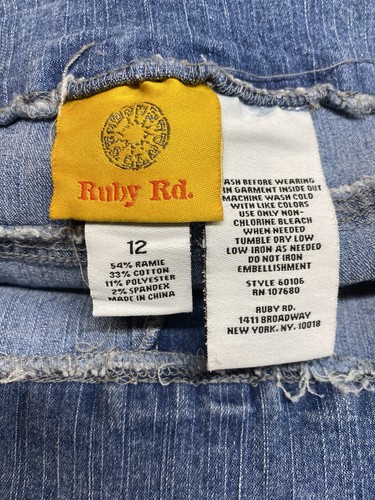Ruby Rd Damen-Capri-Jeggings Größe 12 verziert dehnbar Gesäßtaschen - Bild 3 von 4