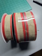Member's Mark Tan Red Edge Wired Edge Ribbon 1.5" in 140 Yards Craft