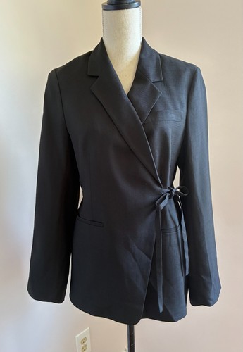Banana Republic 8 Drapey Twill Wrap Blazer Black #713670 RT $250 - Picture 11 of 13