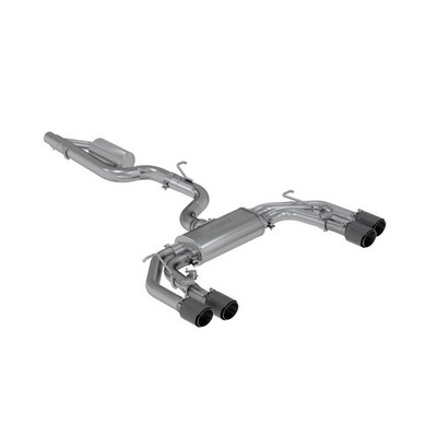 MBRP Exhaust System Kit 3in. Cat-Back. Quad Split Rear Exit. Active. T304. CF Ti