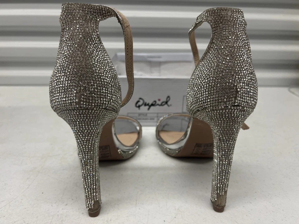 Qupid Chicago-30x Pumps Womens US 8.5 Clear Rhinestone Ankle Strap Stiletto Heel - Image 4 of 4