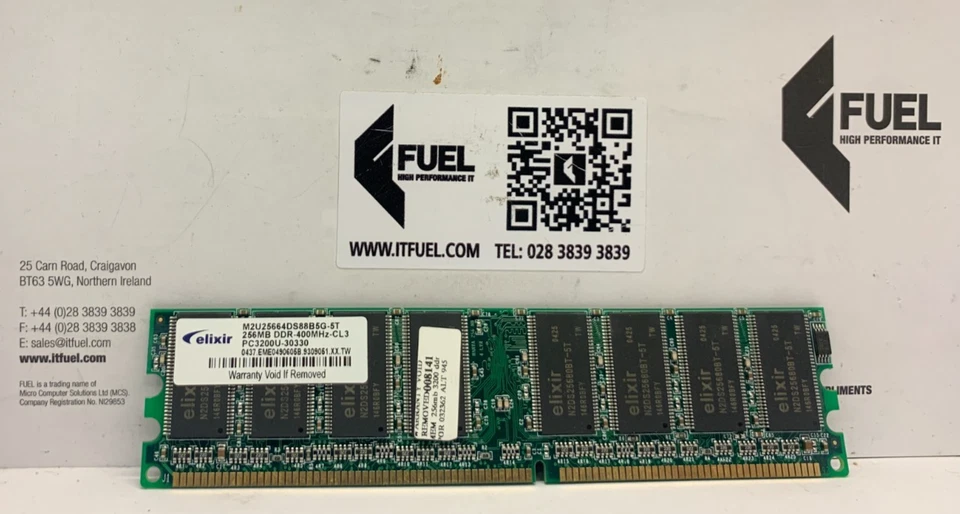 Elixir   256MB  DDR ram memory module  PC-3200 -  M2U2564DS88B5G-5T - Image 2 of 3