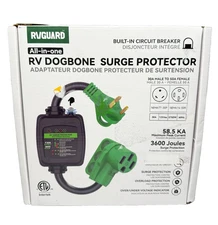 RVGUARD Surge Protector 50 Amp to 30 Amp RV Adapter Cord w/ Overload Protection