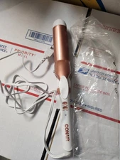 Conair Double Ceramic Curling Iron, 1 1/2 Inch Curling Iron, White/Rose Gold