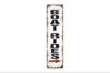 Boat Rides Custom Metal Sign with Vinyl Sticker Option