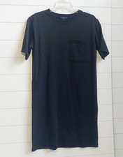 Quince 100% Organic Cotton Relaxed T-Shirt Dress Women’s Small Black S/Sleeves